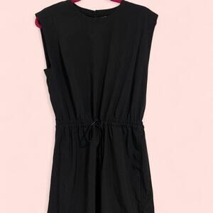 Calia Black Sleeveless Athletic Dress with drawstring waist size large